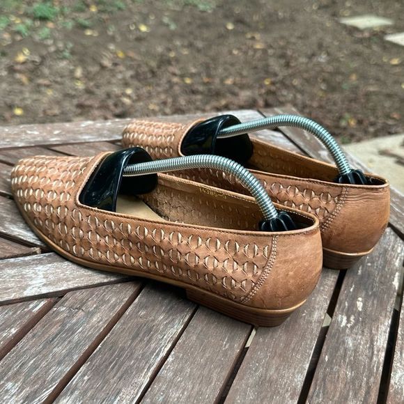 Cabin Creek Brown Leather Woven Loafers - Picture 6 of 10